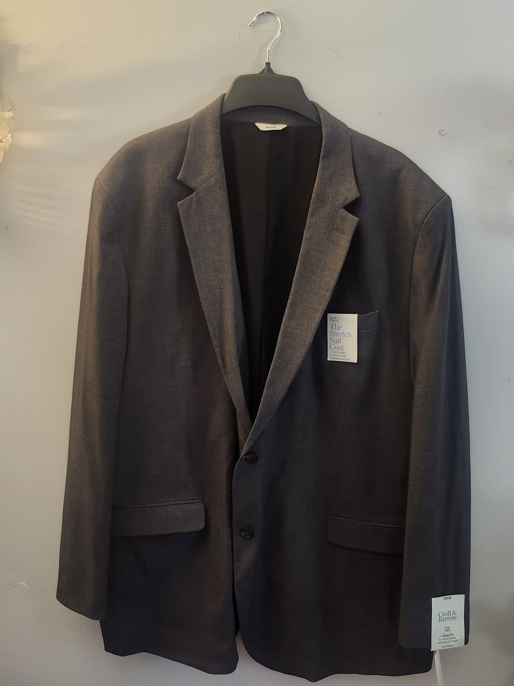 croft & barrow Men's Charcoal Gray Two-Button Sport Coat